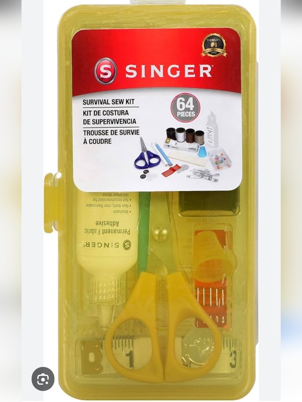 SINGER 64-Piece Survival Sew Kit - Yellow Case